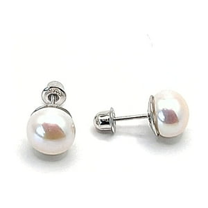 Tiana Joyas - Aros De Perla De 9 Mm En Plata 925