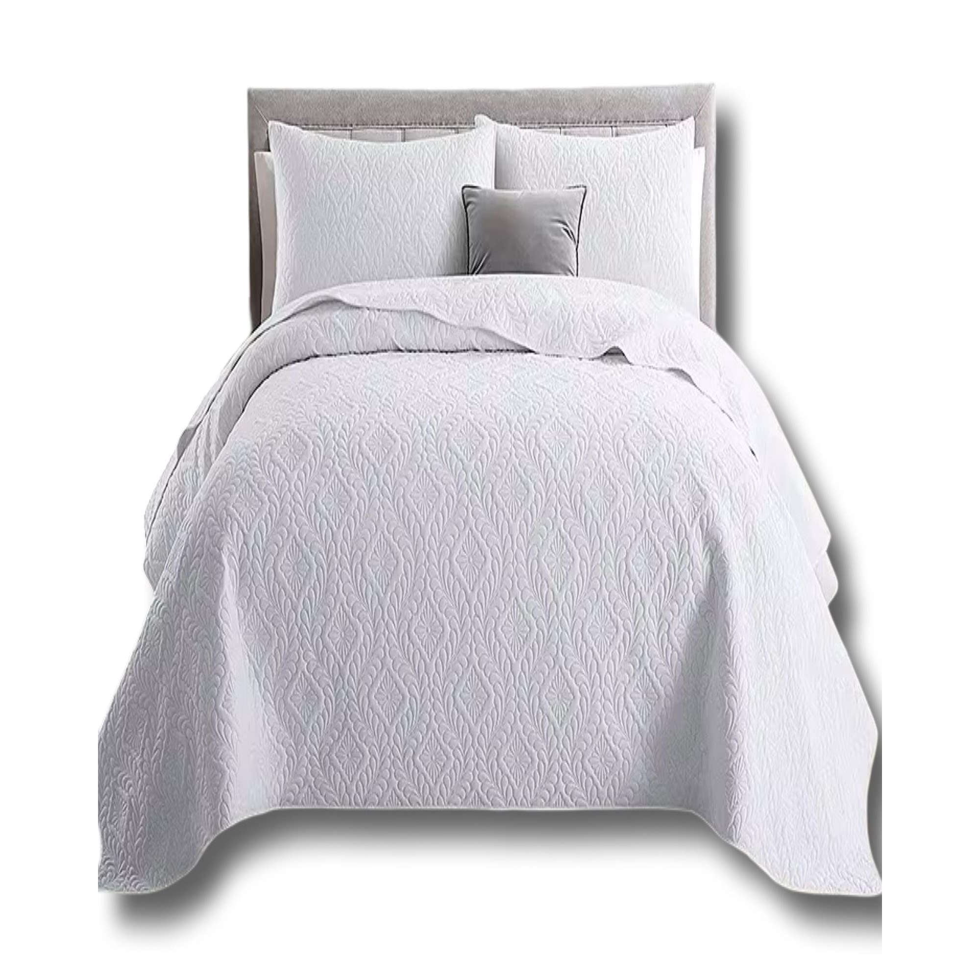 Alonso - Cubrecama Quilt De Verano Super Elegante King - Super King 250 X 270 Cm Color Blanco