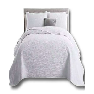 Alonso - Cubrecama Quilt De Verano Super Elegante King - Super King 250 X 270 Cm Color Blanco