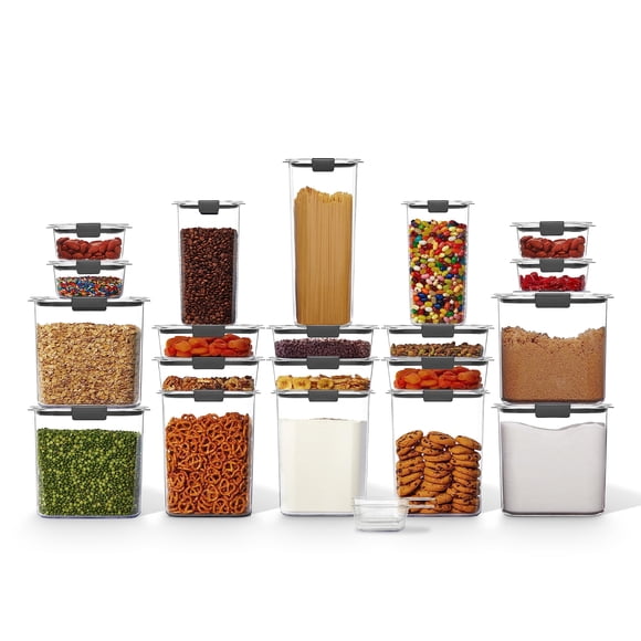 Recipientes Rubbermaid Brilliance para almacenar alimentos, juego de 20
