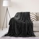thumbnail image 1 of PiccoCasa Manta de Cama de Lujo de Forro Polar Tejido de Malla Twin-XL Negro, 1 of 7