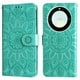 thumbnail image 2 of Funda tipo cartera FOXDOCK para Honor X9A , diseño girasol en relieve, cuero PU, cierre magnético, soporte y tarjetero, 2 of 5