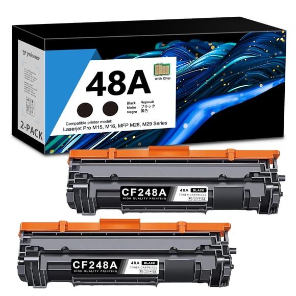 Cartucho de tóner YOISNER 48A CF248A negro, paquete de 2 unidades para impresora HP