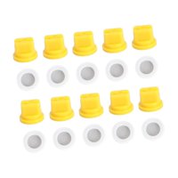 Magideal - 10 Piezas Boquillas De Punta De Pulverización Del Ventilador Plano Con 10 Anillos De Filtrado, Boquillas De Pulverización Agrícola Al Aire Libre 110 Degree Amarillo