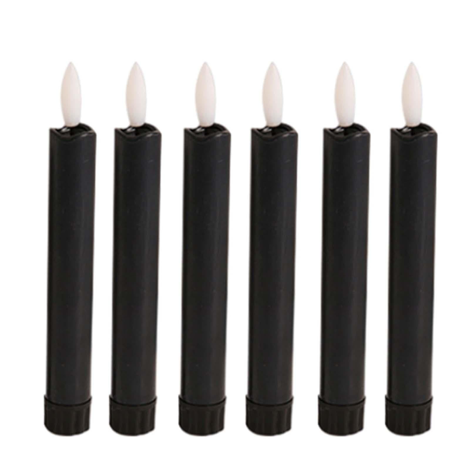 Gazechimp - 6 Velas Led De Pilar Decorativas, Velas Sin Llama Para Vacaciones, Halloween, Año Nuevo, Color Negro