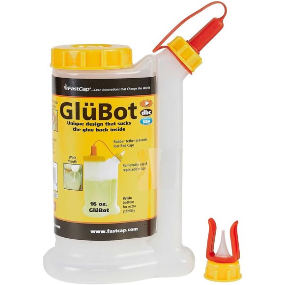 FastCap Glue Dispenser, Yellow/White, 16 oz, Plastic GB.GLUB