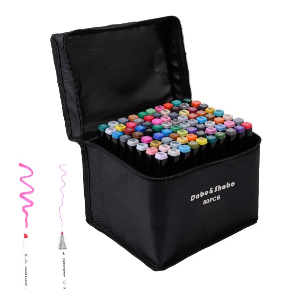 Set de marcadores Dabo&Shobo 80 colores con punta dual