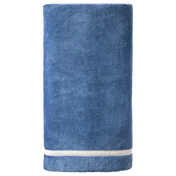 REGALWOVEN 1 Paquete de Toallas de Baño de Coral Fleece Sólido, Ultra Suaves, Altamente Absorbentes, Toalla de Secado Rápido para Hogar, Hotel, Spa Azul Oscuro 63" x 31"