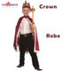 thumbnail image 2 of Disfraz de rey para niños con corona y capa roja, 2 of 7