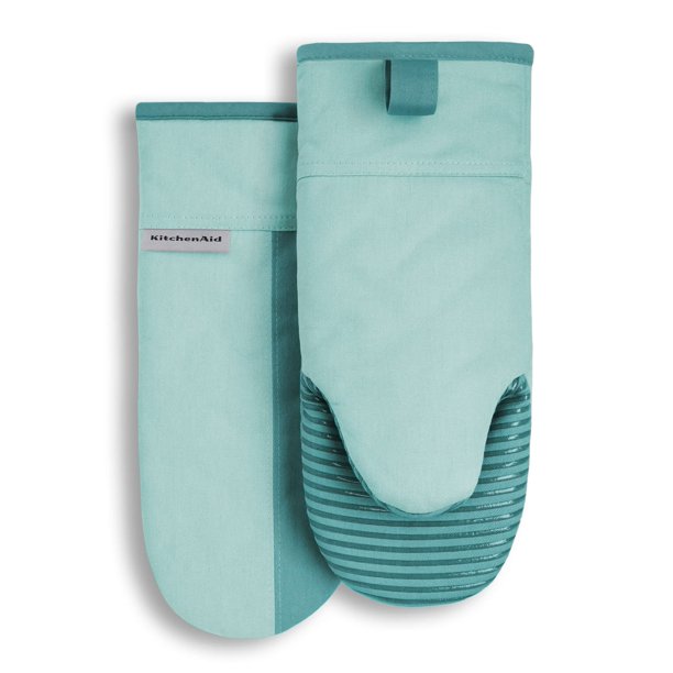 Juego de guantes de cocina KitchenAid Beacon, bicolor, antideslizantes, color Aqua Sky