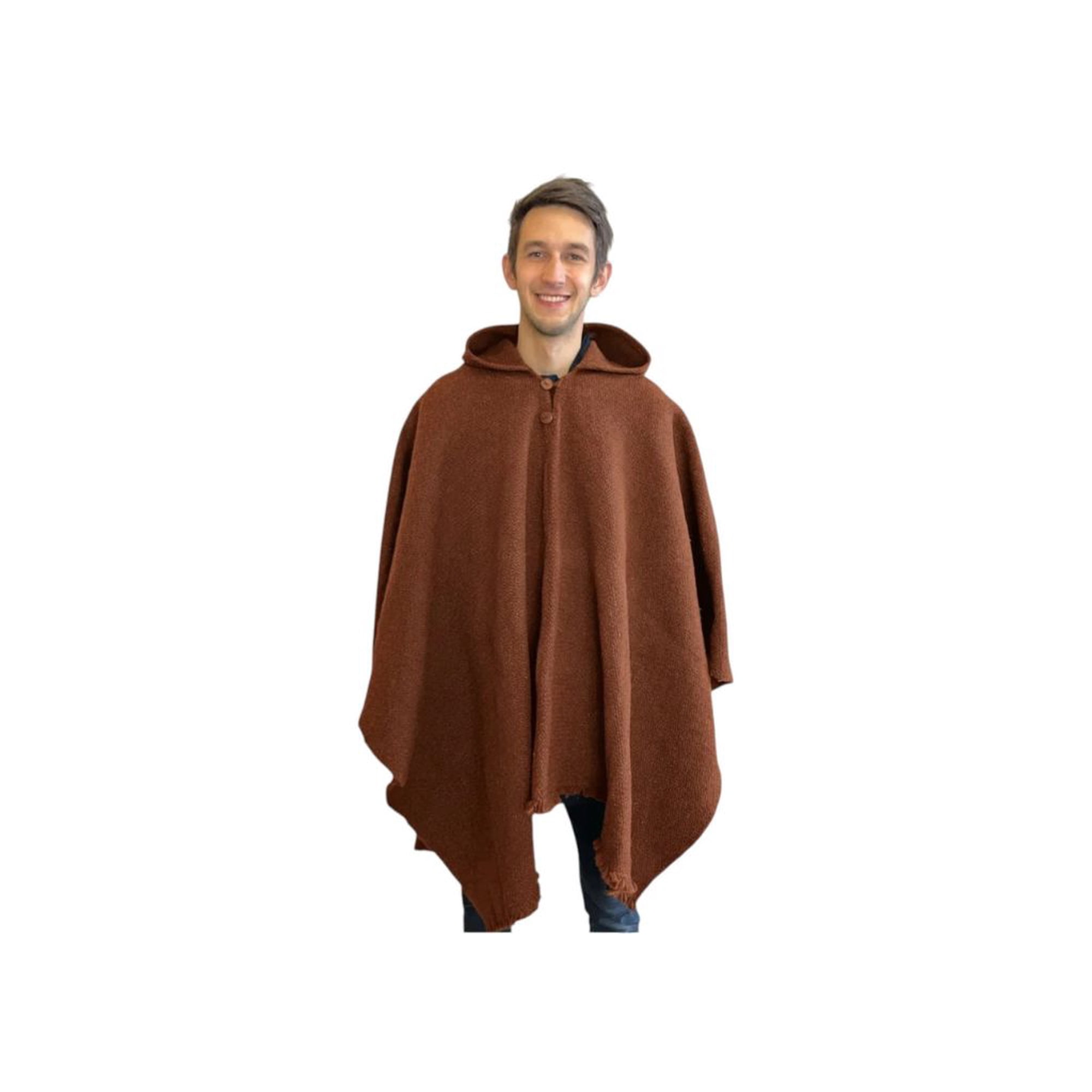 Poncho De Lana Café Tratur