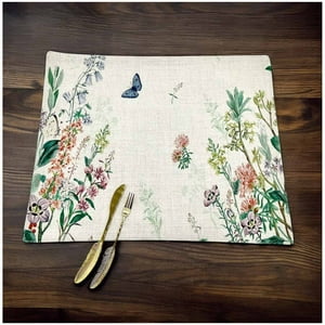 Wyj Hogar - Set 6 Individuales 35X45 De Lino Tela Repelente Al Agua Y Antimanchas Mod10