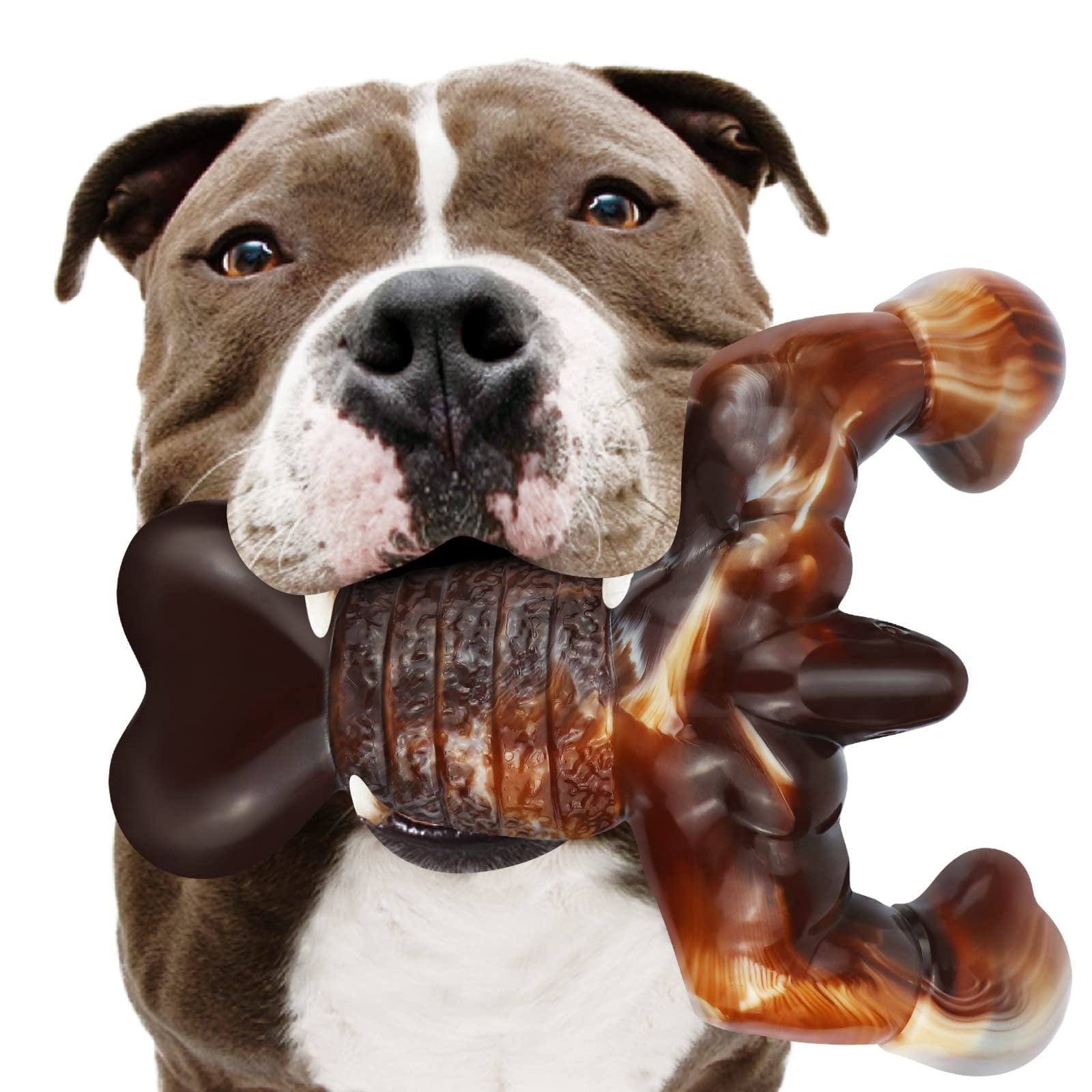 Moxikia - Juguete Masticable Para Perros Hueso Indestructible Y Duro Para Masticadores Agresivos