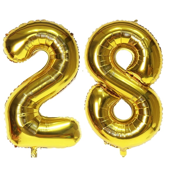 Globo con número EBAIJQUO 28, dorado, 40 pulgadas, para decoración de fiestas
