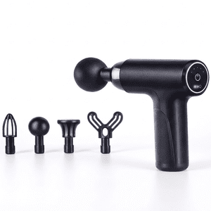 Genérica - Pistola De Masaje Muscular Efecto Shiatsu Con 4 Cabezales