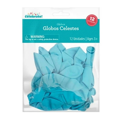 Set 12 Globos De Látex Color Celeste, Producto Surtido 1 Un  Way To Celebrate