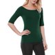 thumbnail image 4 of INSPIRE CHIC Camisetas de Mujer para Regreso a Clases con Cuello de Barco, Mangas Medias, Ajustadas, para Capas, Camiseta Suave XS Verde Oliva, 4 of 8
