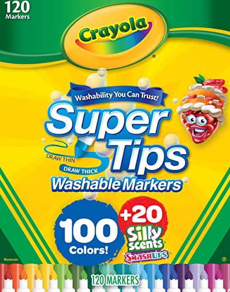Juego De Rotuladores Crayola Super Tips 120 Unidades Con Silly Scents