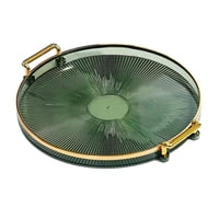 Magideal - Bandeja De Servicio De Lujo, Con Asas, Exhibición De Maquillaje De Perfume Cosmético, Bandeja Decorativa Decorativa Multifunción, Bandeja De Joyería P , Verde