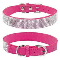 Xusx111 - Collar De Perro De Diamante Bling Para Niñas Femeninas, Diamantes De Cristal Brillantes De Fantasía, Raya Reflectante, Traje De Perros Pequeños (Rosa Rosa Xs)