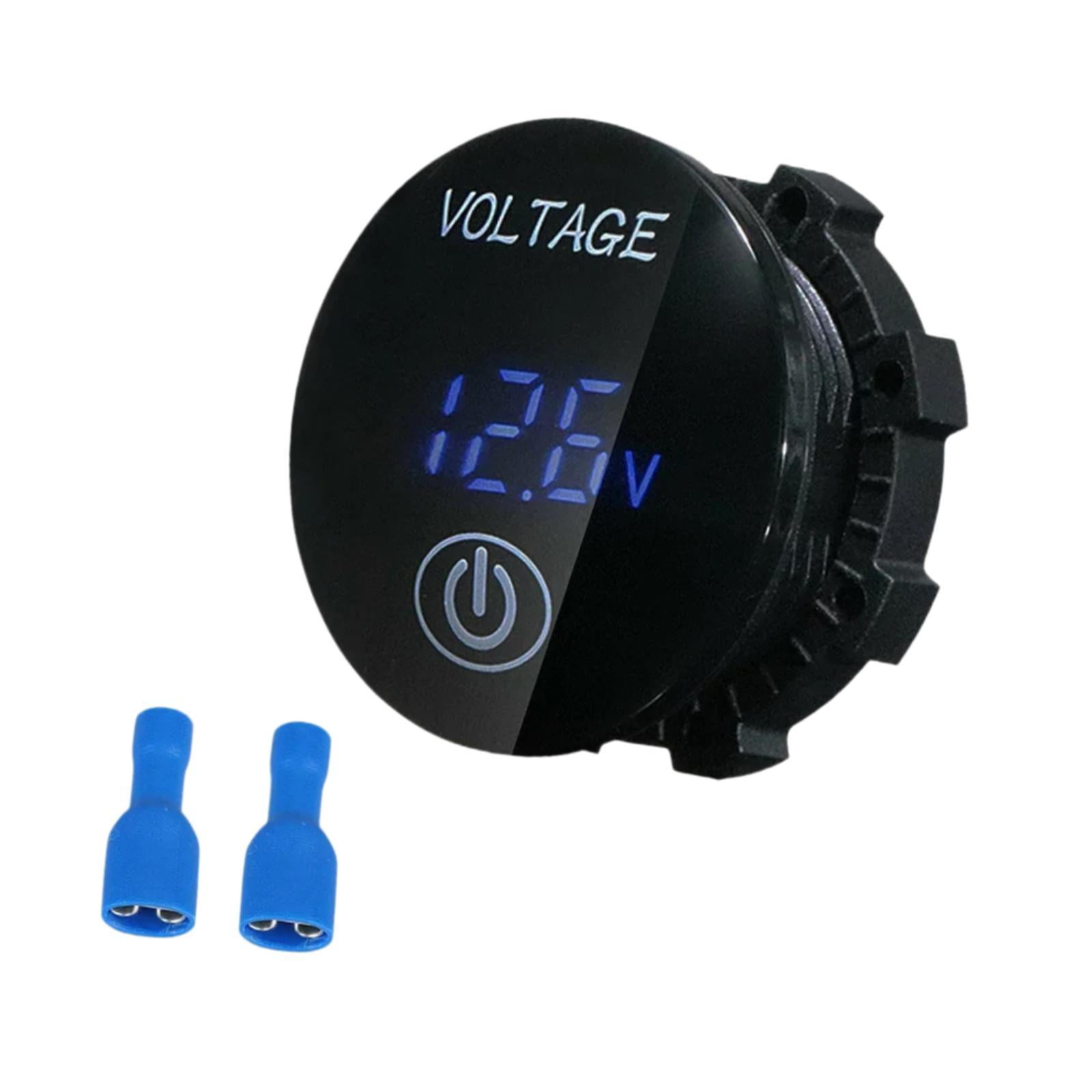 Magideal - Voltímetro De Medidor De Automóvil 12 V-24 V Interruptor De Medidor De Voltaje Conveniente Automóvil De Automóvil Servido Voltaje Táctil Voltímetro , Azul