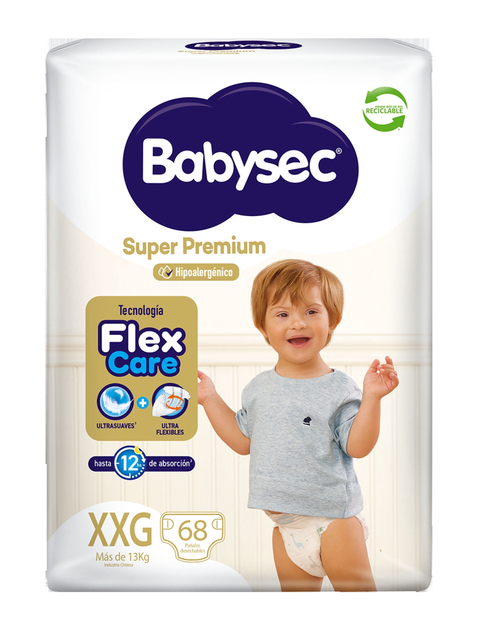 Pañales de Bebé Babysec Super Premium XXG, 68 Un | Lider