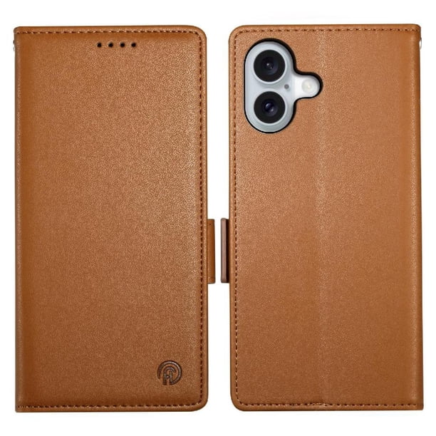 Funda Cartera Magnética con Tarjetas y Soporte para iPhone 17 Marrón