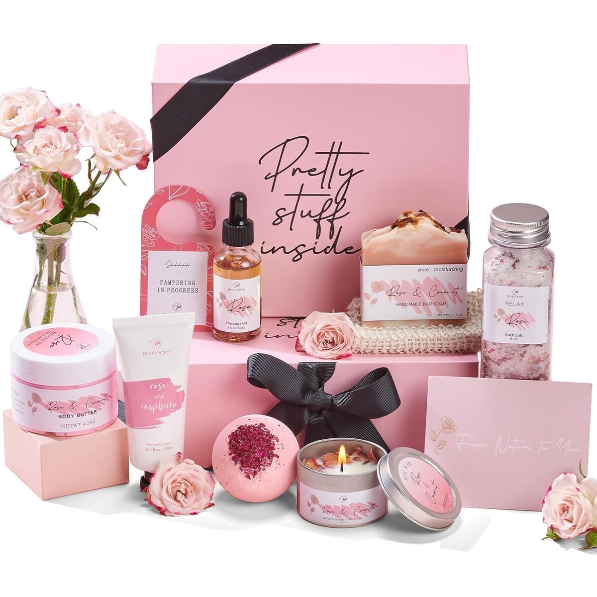 Set Spa Peacoeye Kit Baao Mujer Rosa Relajante Regalo