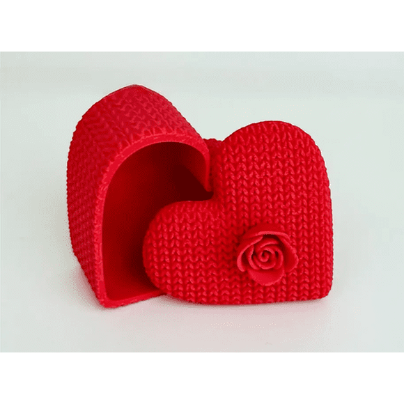 Caja de San Valentín- Corazón Tejido