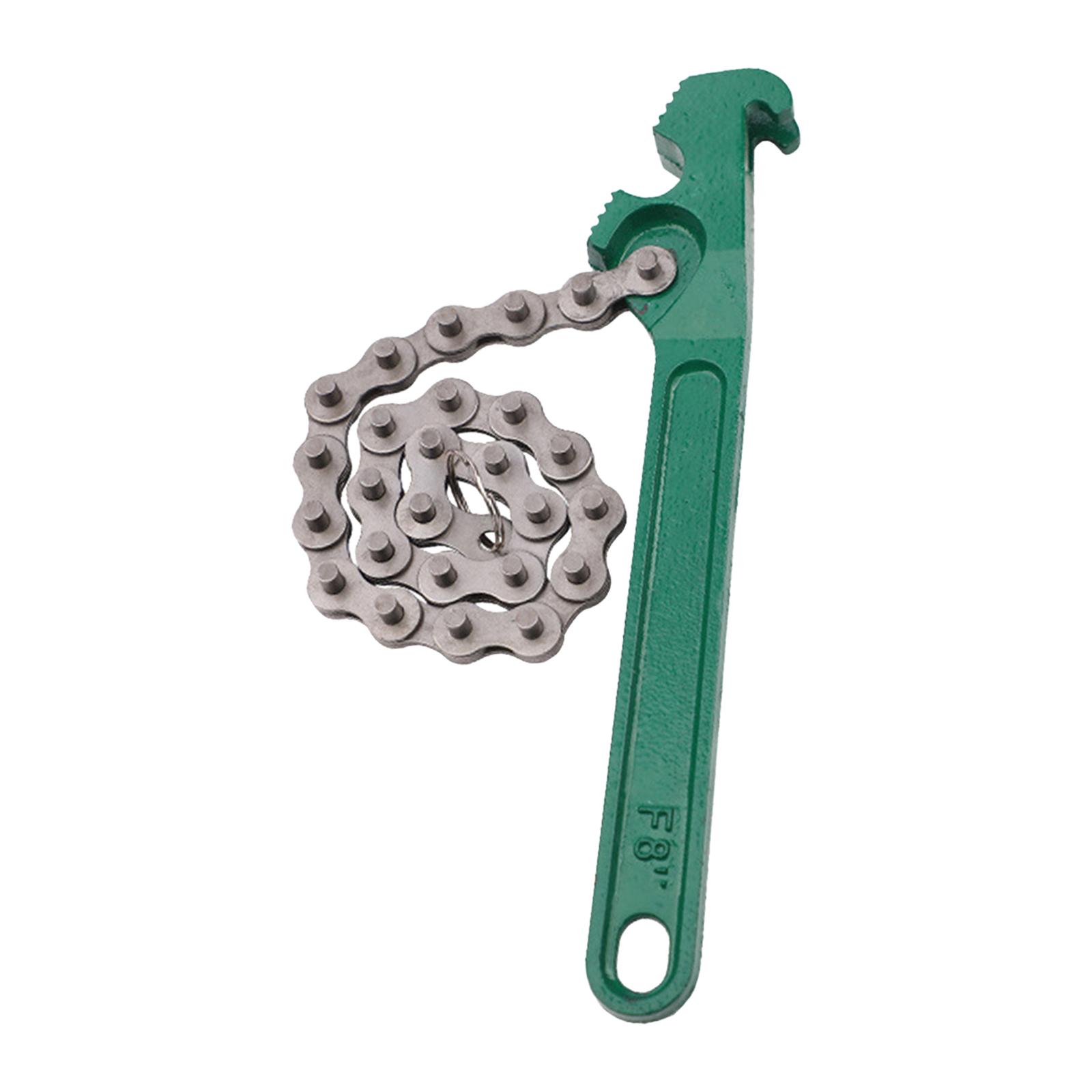 Magideal - Llave De Correa De Filtro Llave De Filtro De Motor Abridor De Filtro Mango De Acero De Alto Carbono Herramientas De Motor Automático Herramienta , Con Cadena De 8 Pulgad Con Cadena De 8 Pulgadas