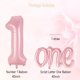thumbnail image 3 of Globo CYHTHSY de 40 pulgadas rosa número 1 y letra ONE, paquete de 2, 3 of 7