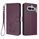 thumbnail image 1 of Funda Billetera con Relieve de Gato para Nothing Phone 4A, Morado Oscuro, 1 of 6