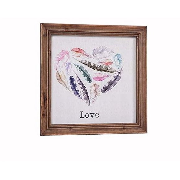 Arte enmarcado DeSma Group Love Wood L5859C Multicolor 40 x 40 cm