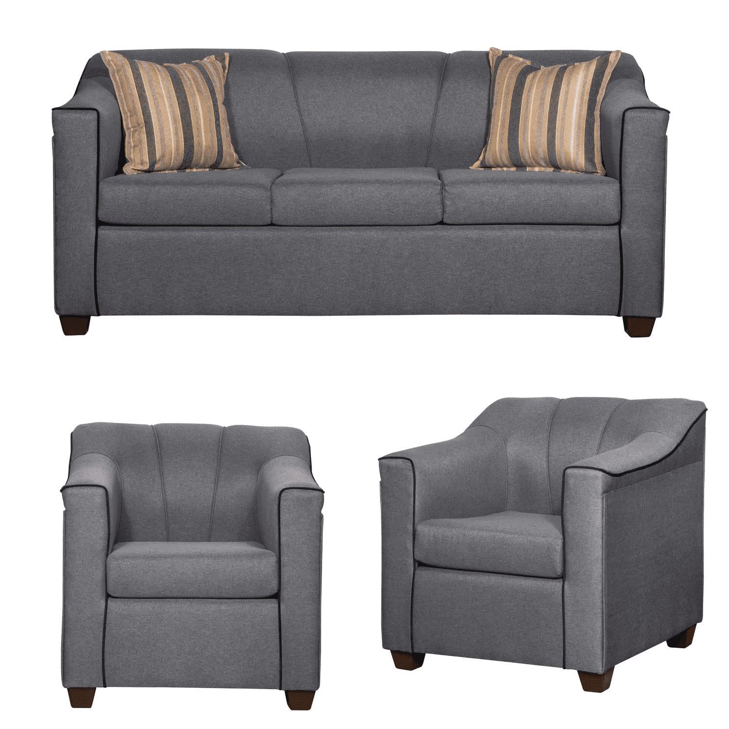 Ruzam Mobel - Juego De Living 3-1-1 Venecia Gris Lino