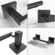 thumbnail image 4 of Portarrollos Ruacq negro mate de doble poste pivotante, 4 of 6