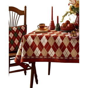 Teng Fei - Juego Mantel Más 6 Fundas De Sillas Antimanchas Navideño 140X220