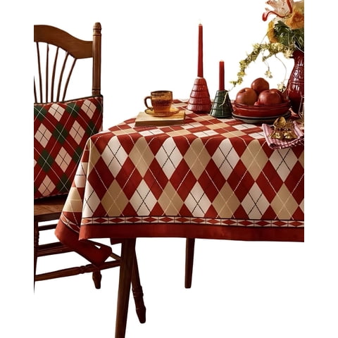Teng Fei - Juego Mantel Más 6 Fundas De Sillas Antimanchas Navideño 140X220
