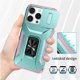 thumbnail image 4 of Funda Armada para iPhone 16 Pro Max con Tapa Deslizante y Soporte Magnético Giratorio Verde, 4 of 5