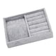 thumbnail image 1 of Caja De Bandeja De Exhibición De Joyería Apilable De Terciopelo Gris Para La Tira De Joyería, 1 of 5