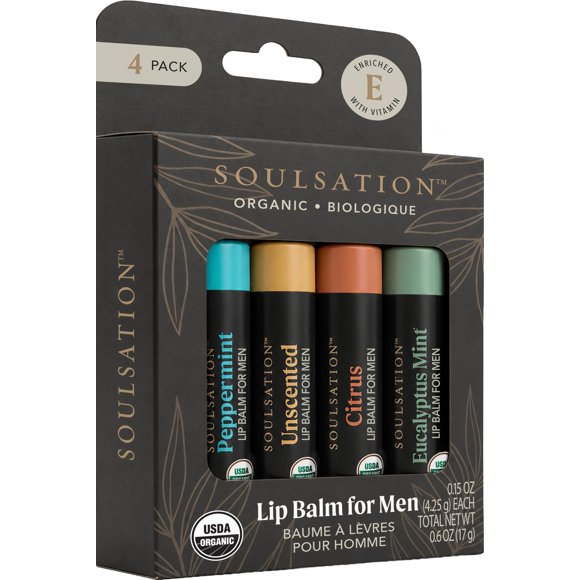 Bálsamo Labial Orgánico Natural SOULSATION – Pack de 4 (17 g)