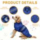 thumbnail image 3 of Impermeable para Perros Uxcell, Chaqueta Impermeable para Mascotas con Agujero para Correa con Capucha, (Azul, L), Destinado para Cachorros, 3 of 7