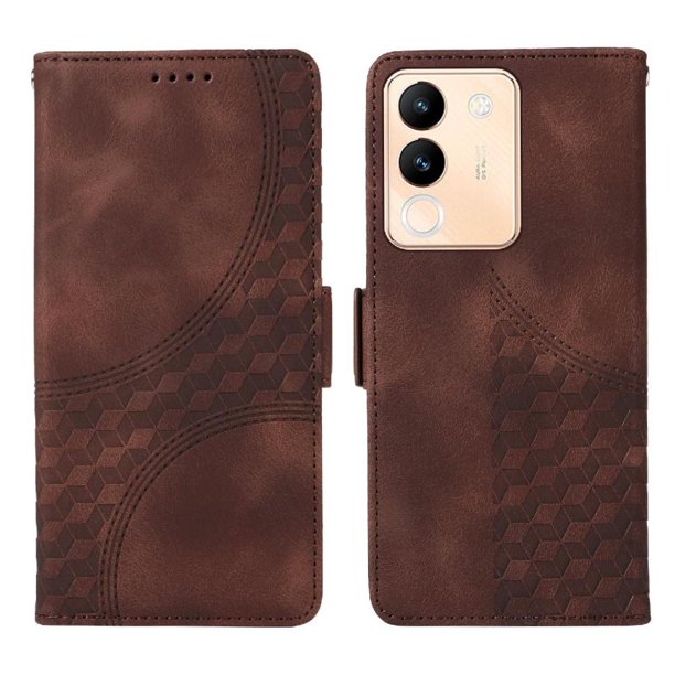Carcasa FOXDOCK Vivo V29E de cuero PU, diseño acolchado clásico, protección contra caídas y rayones