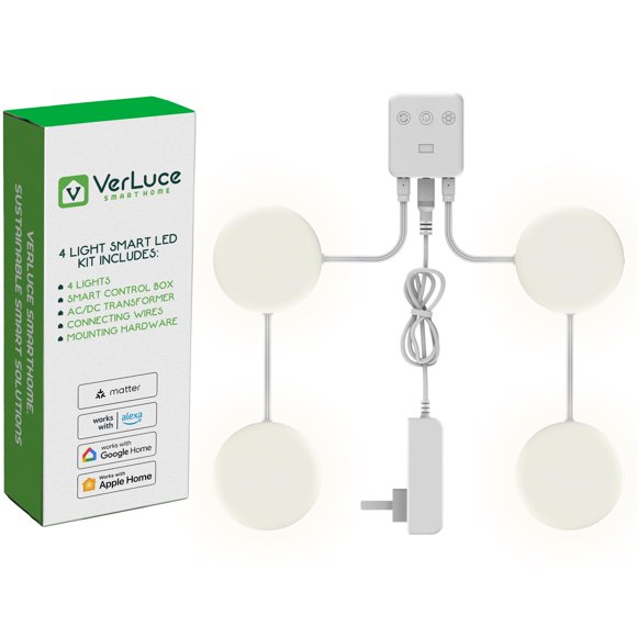 Luces LED Puck VerLuce 4 uds Plug‑in Inteligentes regulables