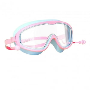 Genérico - Gafas De Natación Con Tapón Para Los Oídos Gafas De Natación Profesionales De Marco Grande Para Niños Color Rosa Azul