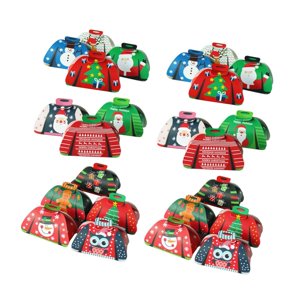 Magideal - 24 Cajas De Dulces Navideños, Cajas De Golosinas Navideñas, Cajas De Regalo Reutilizables Con Forma De Papá Noel Y Muñeco De Nieve, Cajas De Golosinas