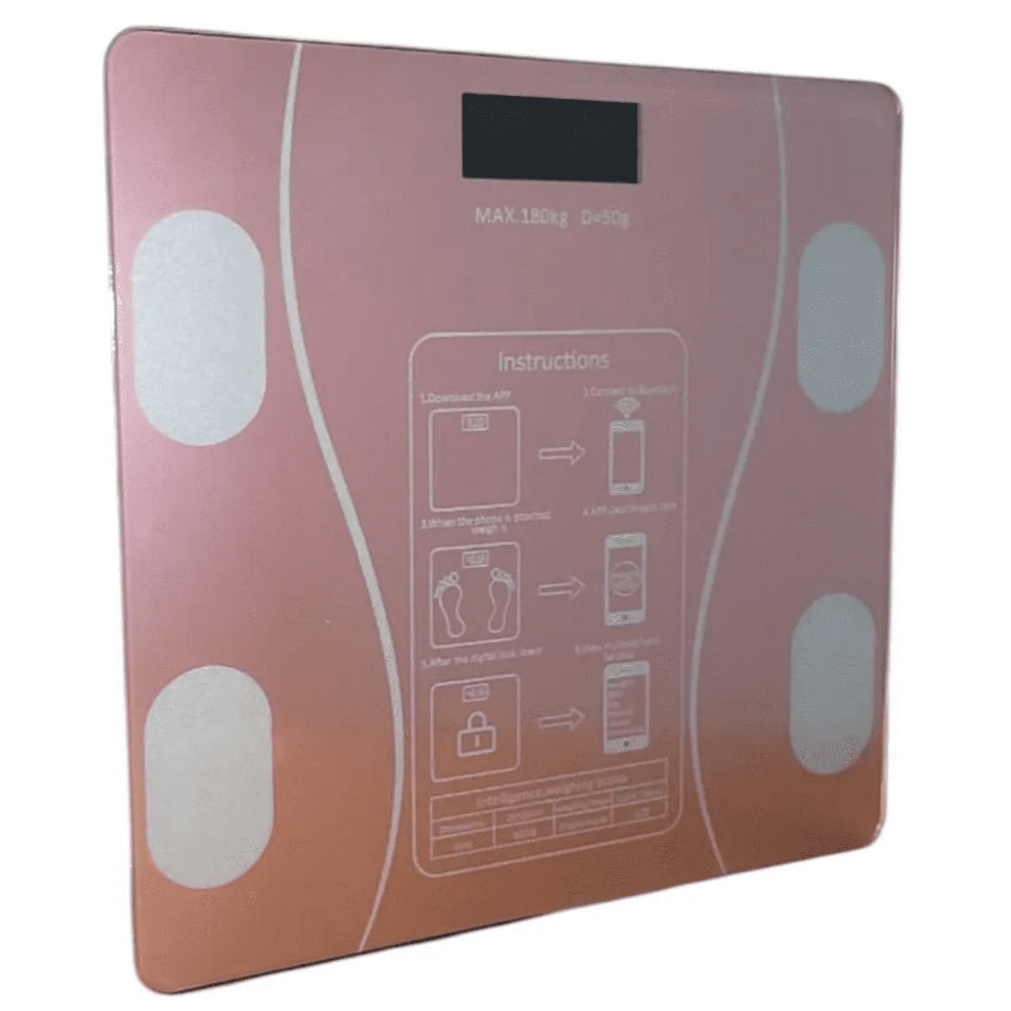 Genérico - Pesa De Baño Digital Inteligente App Bluetooth Peso Bascula Rosado