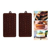 Genérico - 2 Moldes Chocolate Moldes De Silicona Molde Doble Abecedario