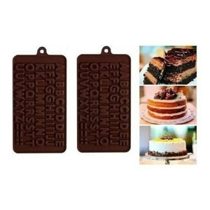 Genérico - 2 Moldes Chocolate Moldes De Silicona Molde Doble Abecedario
