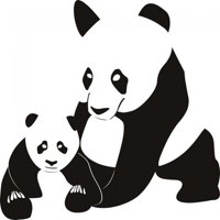 Rienda Libre Graphics - Decomural Panda And Cub Wild Animals Ws-17404