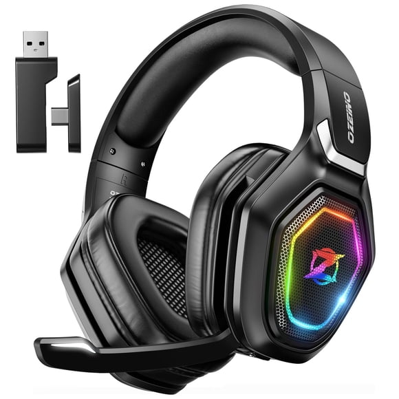 Auriculares inalámbricos para juegos Ozeino con micrófono plegable RGB PS5